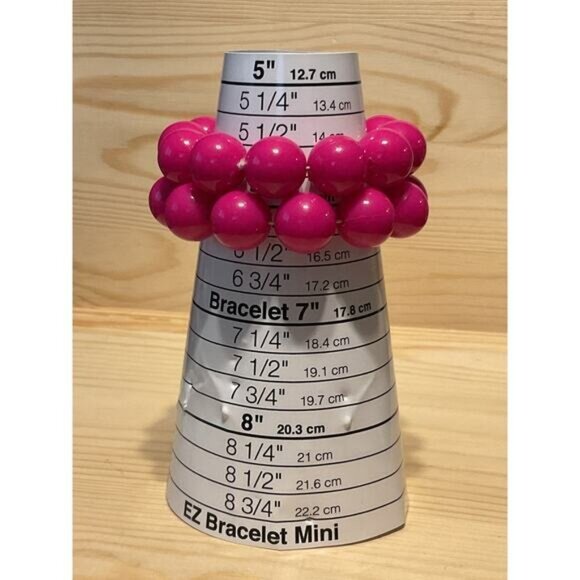 Pink Chunky Beaded Stretch Bracelet Womens Costume Jewelry - Picture 2 of 3